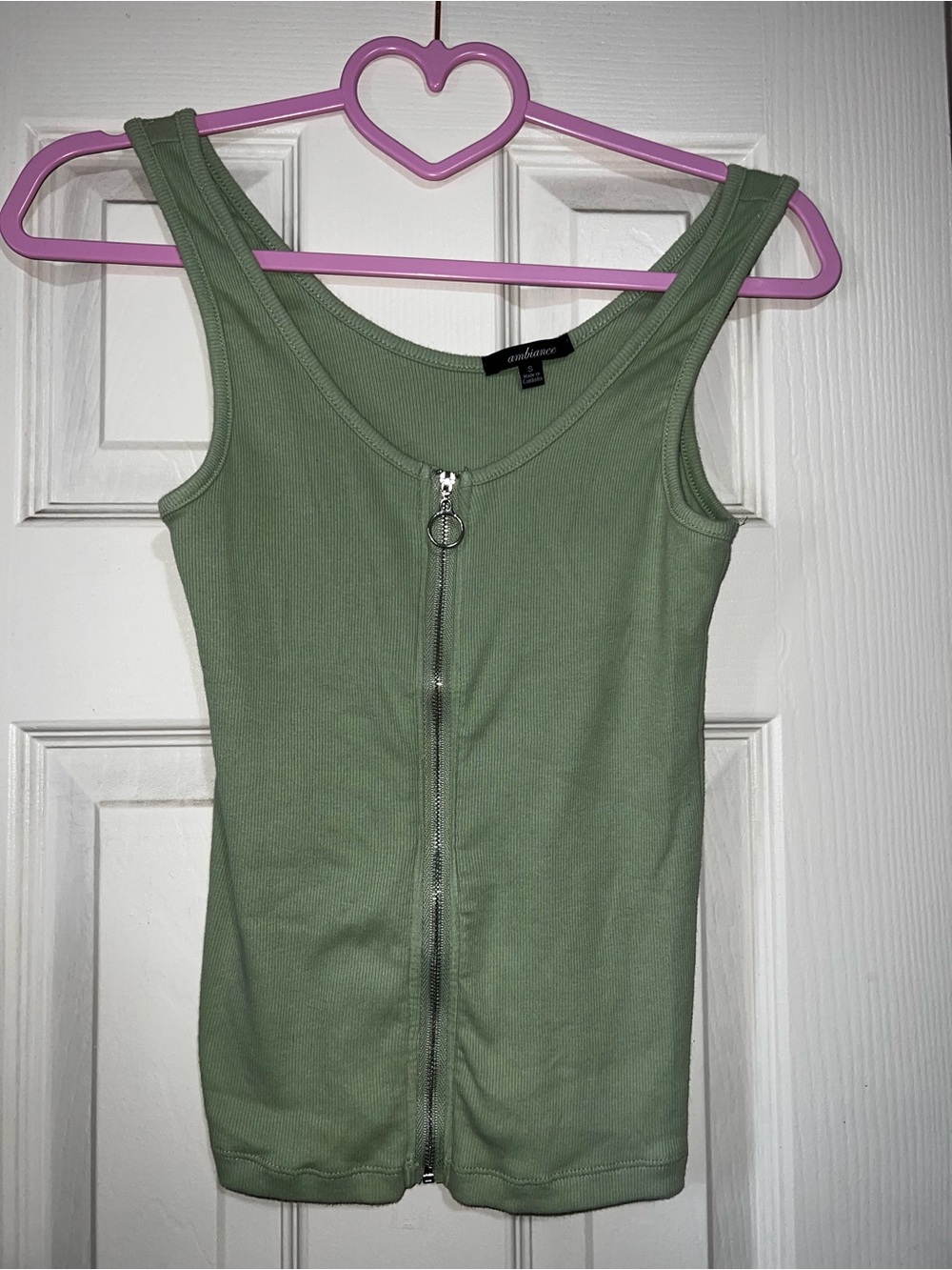 Sage Green Zipup Top